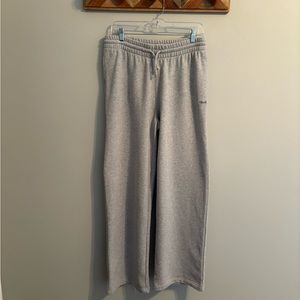 TNA (Aritzia) Heavyweight Terry Fleece Wide Leg Sweatpants, Chrome Gray, Size M